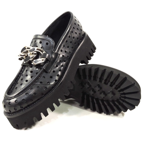 CASADEI 🇮🇹 WOMENS BLACK LEATHER COMFORT SUMMER LOAFERS - Picture 6 of 7
